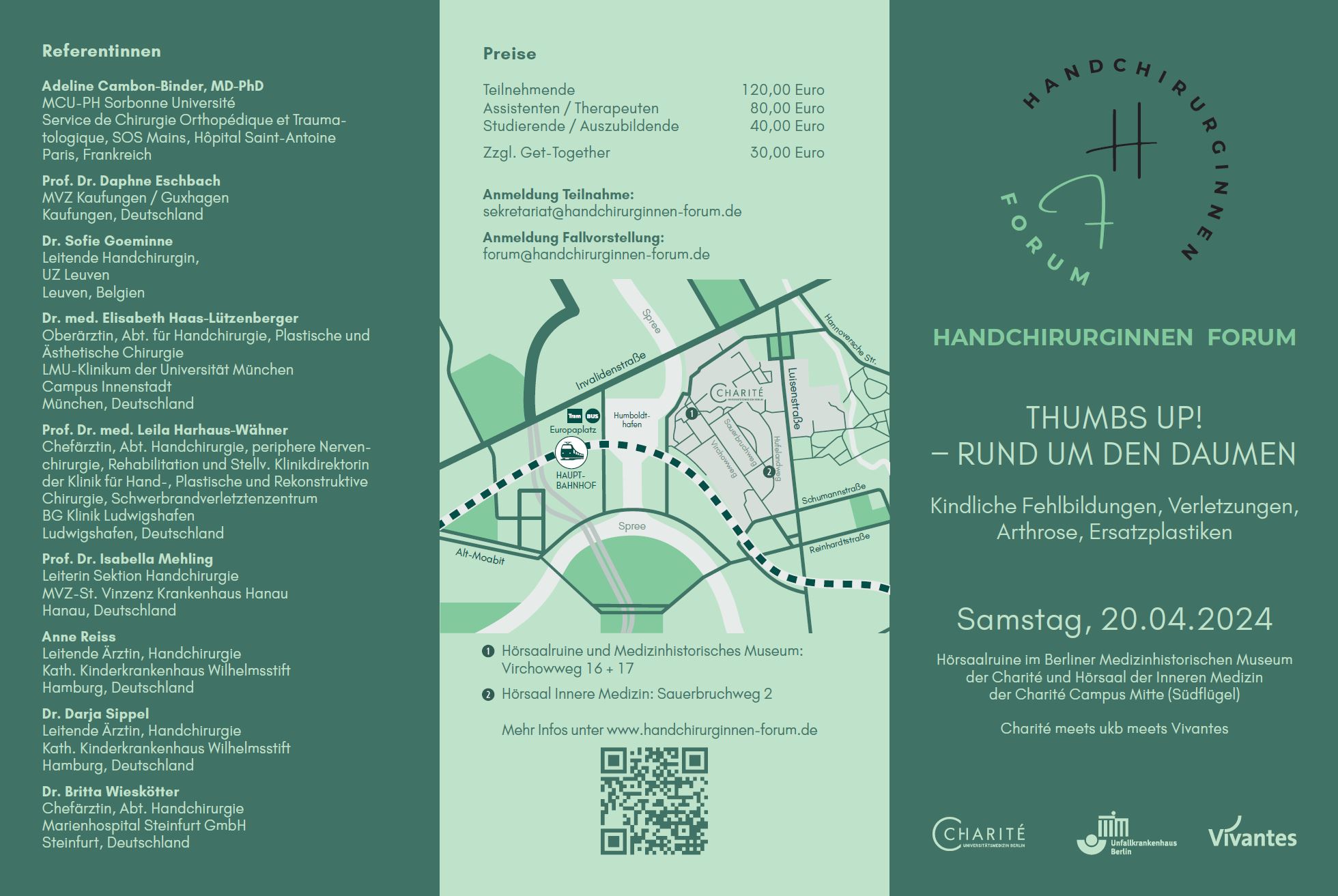 Handchirurginnen Forum Programm 20.04.2024 Flyer